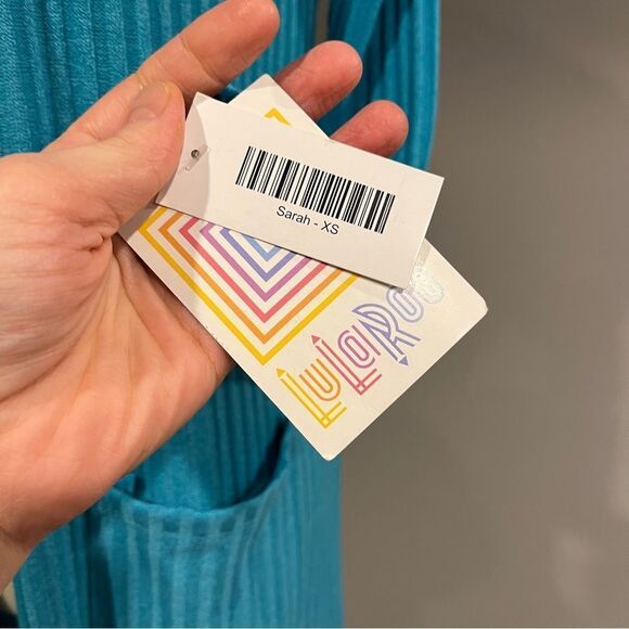 LuLaRoe Sarah open duster color blue size XS - Picture 10 of 13